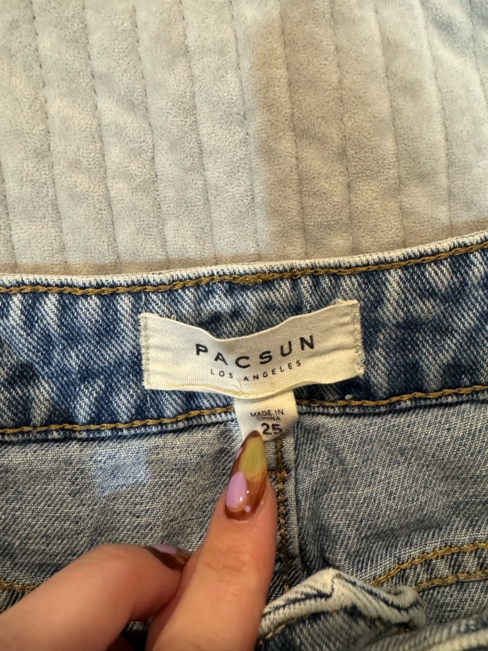 🟡3/$15 DEAL! PacSun Two-Tone Light Blue Denim Mini Skirt - Picture 3 of 4